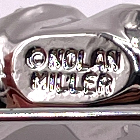 Nolan Miller Signed Silver Tone Swarovski Crystal Baguette Bow Pin Brooch - Picture 5 of 9